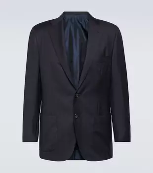 Шерстяной пиджак Kiton, синий