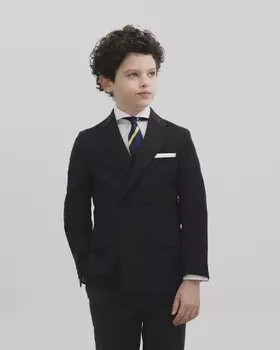 Шерстяной пиджак обычного кроя для мальчика Silbon, темно-синий