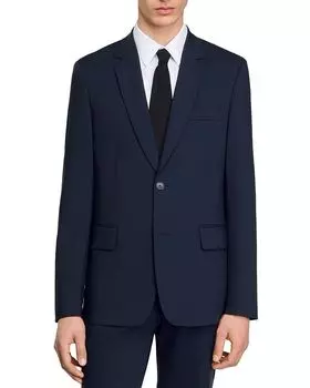 Шерстяной пиджак Sandro, синий