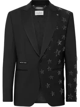 Шерстяной пиджак Stars Philipp Plein, черный