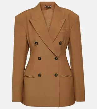 Шерстяной пиджак Stella Mccartney, коричневый