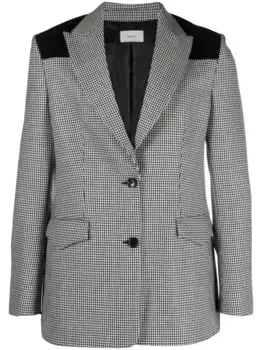 Шерстяной пиджак в клетку Bally, черный