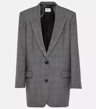 Шерстяной пиджак в клетку precious Marant Etoile, серый