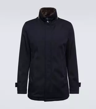 Шерстяной плащ Herno, синий