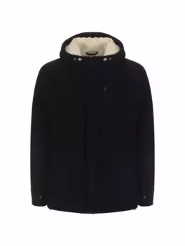 Шерстяной пуховик Eleventy, тёмно-синий