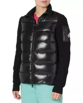Шерстяной пуховик Moncler, цвет Black