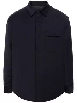 Шерстяной пуховик-рубашка SANDRO, синий