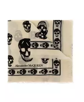 Шерстяной шарф Alexander Mcqueen, бежевый