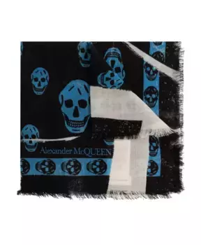 Шерстяной шарф Alexander Mcqueen, черный