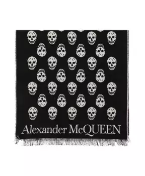 Шерстяной шарф Alexander Mcqueen, черный