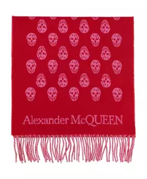 Шерстяной шарф Alexander Mcqueen, красный