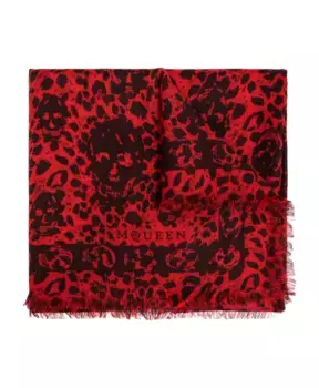 Шерстяной шарф Alexander Mcqueen, красный
