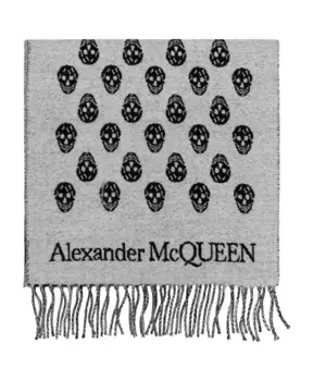 Шерстяной шарф Alexander Mcqueen, серый