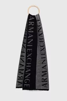 Шерстяной шарф Armani Exchange, синий
