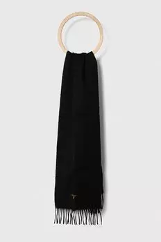 Шерстяной шарф Barbour, черный