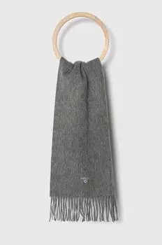 Шерстяной шарф Barbour, серый