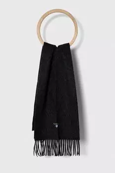 Шерстяной шарф Barbour, серый