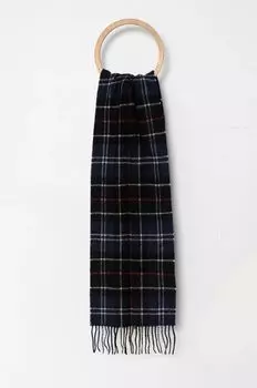 Шерстяной шарф Barbour, темно-синий