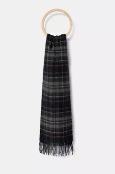 Шерстяной шарф Barbour, темно-синий