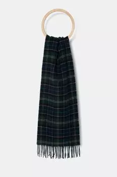 Шерстяной шарф Barbour, зеленый