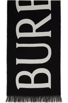 Шерстяной шарф Burberry с надписью Burberry, мультиколор