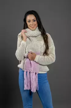 Шерстяной шарф COLLEZIONE ALESSANDRO "Lisa", производство Италия, цвет Rose