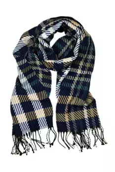 Шерстяной шарф COLLEZIONE ALESSANDRO "Strisce", роскошное тепло, производство Италия, синий