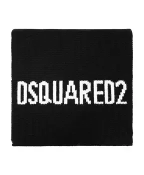 Шерстяной шарф Dsquared2, черный