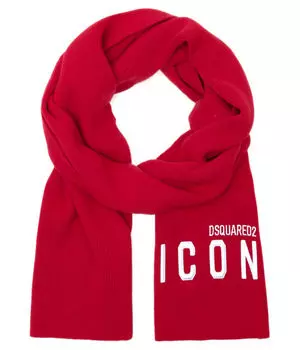 Шерстяной шарф Dsquared2, красный