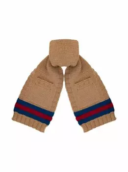 Шерстяной шарф Gucci, бежевый