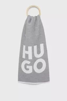 Шерстяной шарф HUGO Hugo, серый