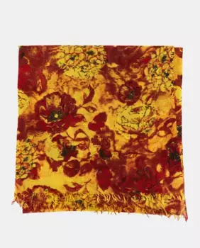 Шерстяной шарф I'mperfect янтарного цвета с цветочным принтом Abbacino, желтый