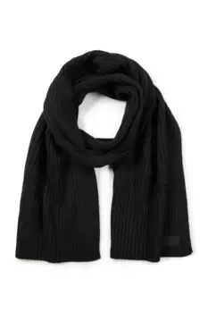 Шерстяной шарф Joop Jeans "JJSC-01Francis", выполненный из трикотажа в рубчик, черный