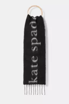 Шерстяной шарф Kate Spade, черный