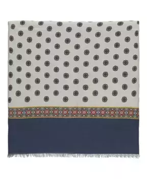 Шерстяной шарф контрастных цветов с бахромой Altea, серый