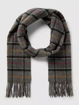 Шерстяной шарф Lana с рисунком в клетку Barbour, антрацит