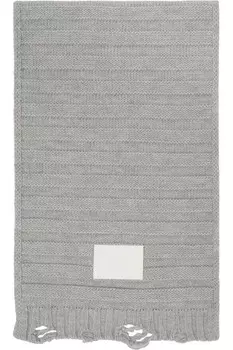 Шерстяной шарф Mm6 Maison Margiela, серый