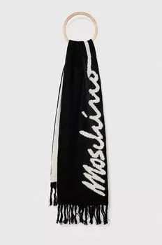 Шерстяной шарф Moschino, черный