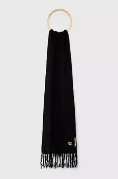 Шерстяной шарф Moschino, черный