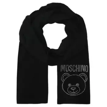Шерстяной шарф Moschino, черный