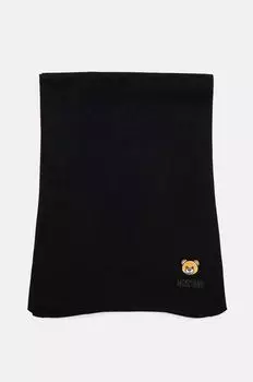 Шерстяной шарф Moschino, черный
