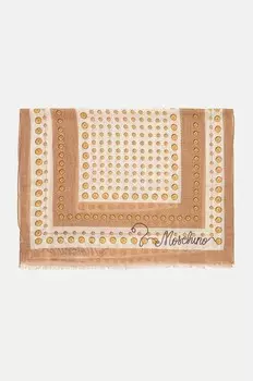 Шерстяной шарф Moschino, коричневый