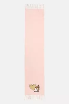 Шерстяной шарф Moschino, розовый