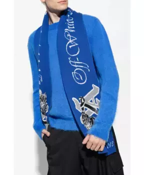 Шерстяной шарф Off White, синий