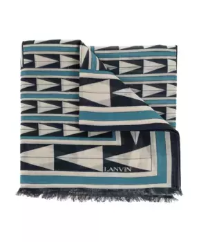 Шерстяной шарф R с бахромой aw23 Lanvin, мультиколор