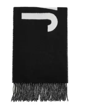 Шерстяной шарф R с бахромой Jacquemus, черный
