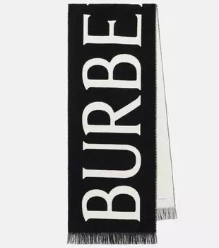 Шерстяной шарф реверсивный Burberry, Black/Calico