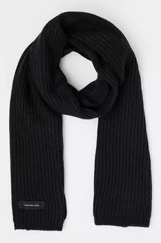 Шерстяной шарф рипсен Calvin Klein Jeans, черный