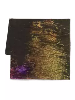 Шерстяной шарф с абстрактным принтом YAVI, коричневый