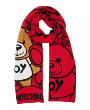 Шерстяной шарф с абстрактным узором Moschino, мультиколор